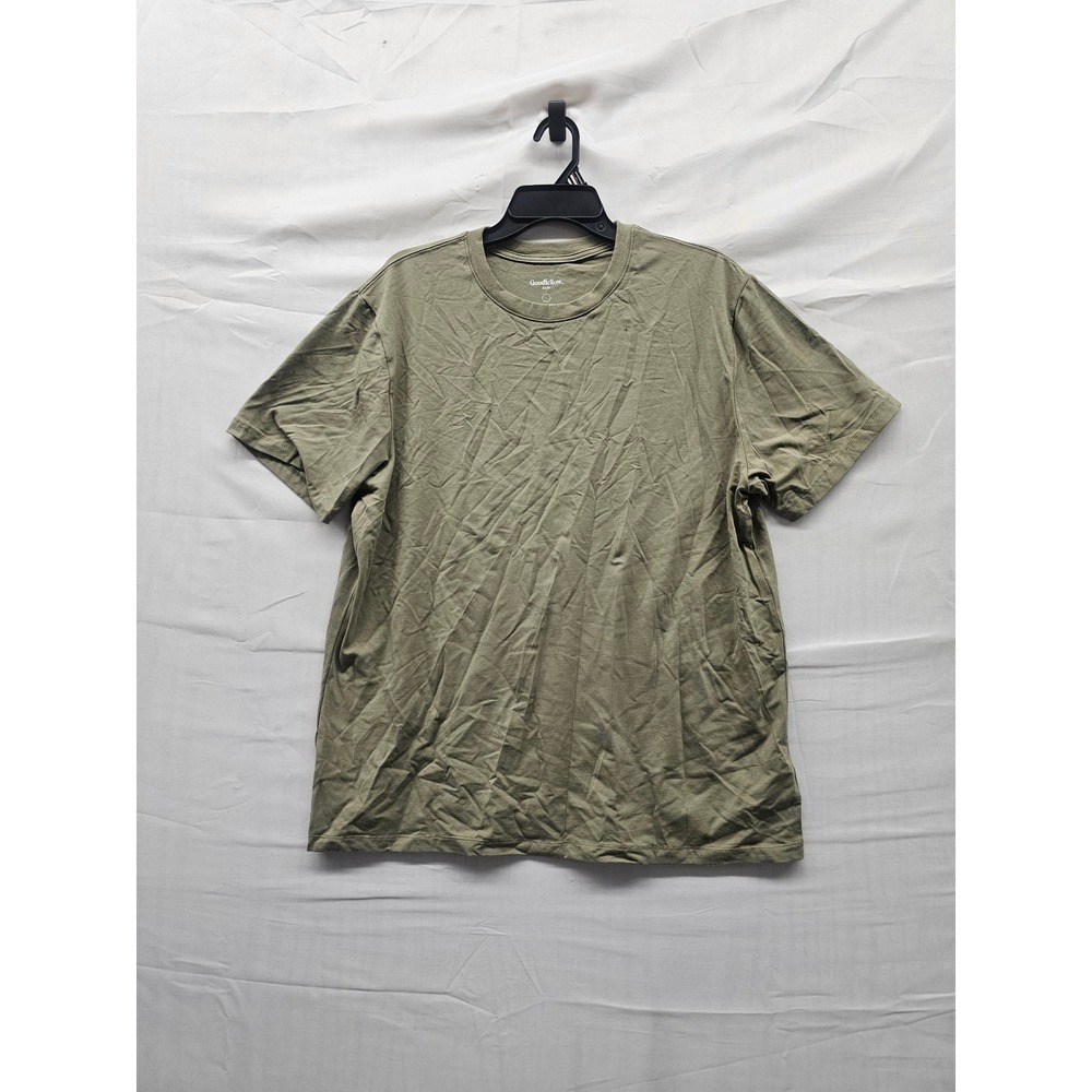 Goodfellow & Co Mens SS Comfort T-Shirt Olive Cotton Blend Casual Size Large